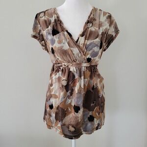 Axcess Womens‎ Babydoll Top MEDIUM Y2K Fairy Grunge Whimsigoth Floral Empire